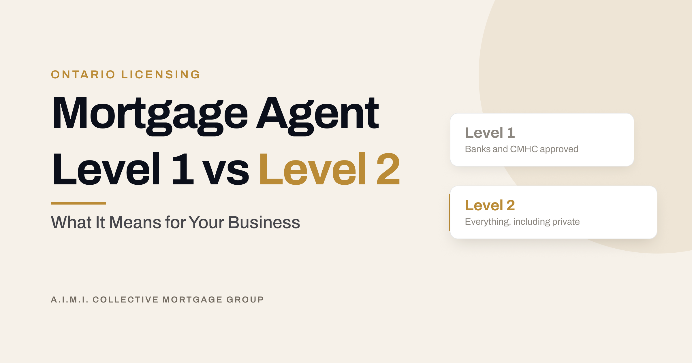 Mortgage Agent Level 1 versus Level 2 in Ontario